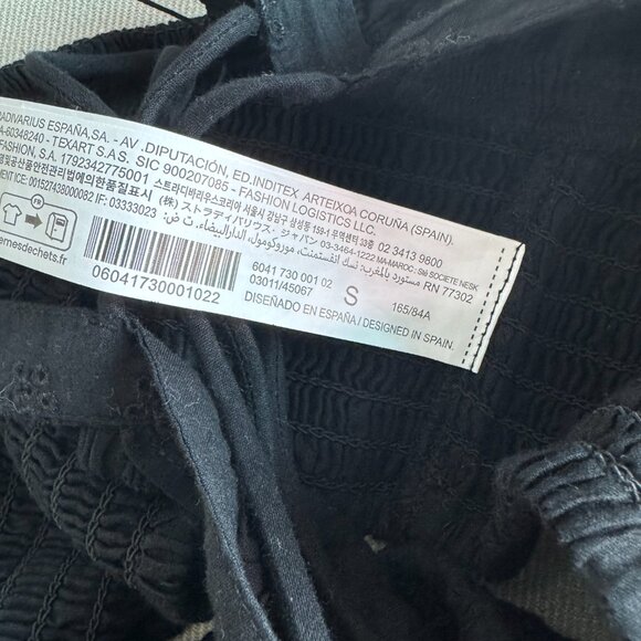 Stradivarius Black Eyelet Ruffle Crop Top (Size S) New Without Tags 🖤 - Picture 12 of 12